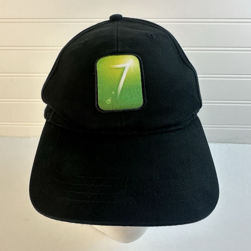 Microsoft Windows 7 Black Cotton Baseball Cap Hat Adjustable Strapback Logo